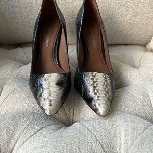 Donald J Pliner Black and White Snake Skinned Shoes